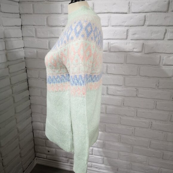 Ricki's Ladies Size Medium Mock Neck Fair Isle Straight Fit Sweater - Picture 6 of 9